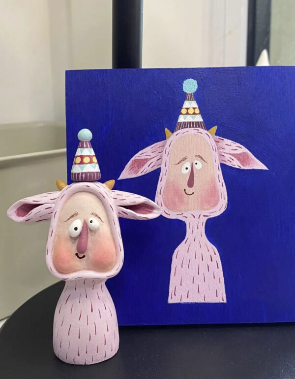Pink lamb ornament