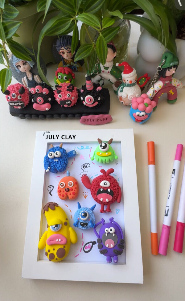 Clay monster photo frame